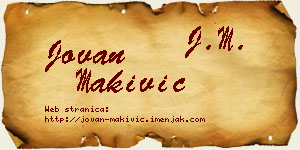 Jovan Makivić vizit kartica
